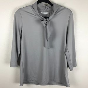 Susan Graver Tie Neck Blouse